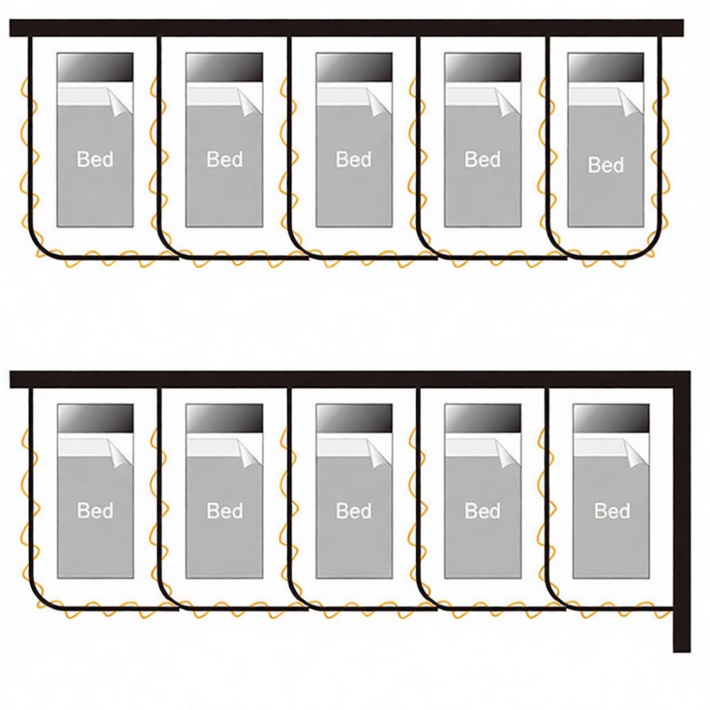 قضيب ستارة منحني مع مسار للترك - مراجعة Partition Screen Divider وسعره
