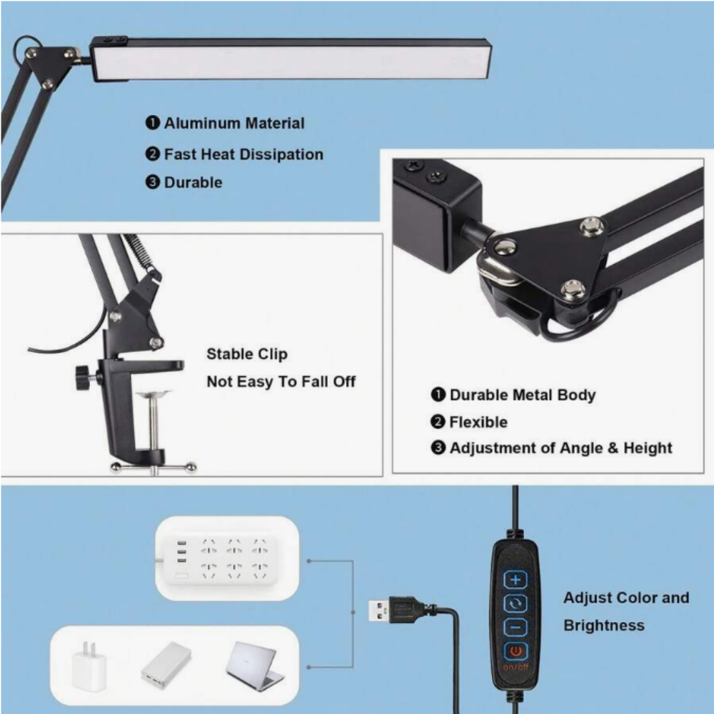 مصباح مكتب LED للمنزل والقراءة - مراجعة Desk Lamp وسعره