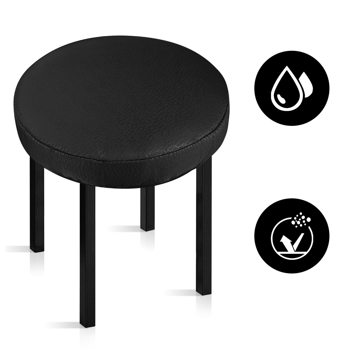 غطاء مقعد دائري أسود، قطر 30 س - مراجعة Office Stool وسعره